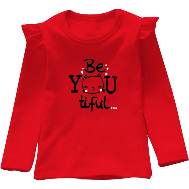 Atasan Kaos Anak Perempuan Lengan Panjang 1-14Tahun Model Kerutan/Atasan Bestie Kids Matt Babyterry/Good Quality