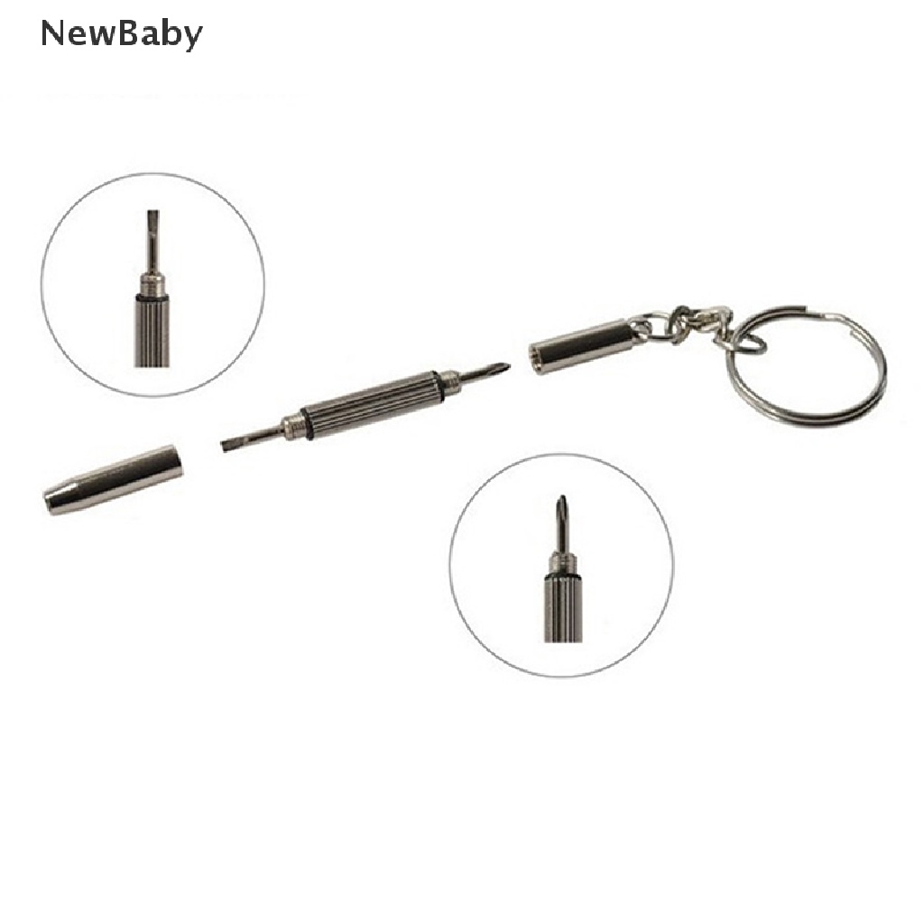 2pcs Gantungan Kunci Obeng Kepala Flat Multifungsi Untuk Reparasi