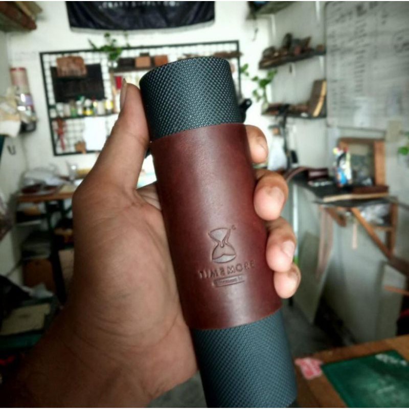 leather jacket Timemore protective case untuk grip grinder Slim, C1 dan C2. casing kulit