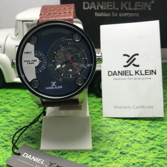 Jam tangan pria Daniel klein skeleton original silver