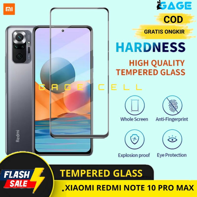 PREMIUM TEMPERED GLASS FULL LAYAR TG ANTI GORES KACA XIAOMI REDMI NOTE 10 PRO MAX SCREEN PROTECTOR