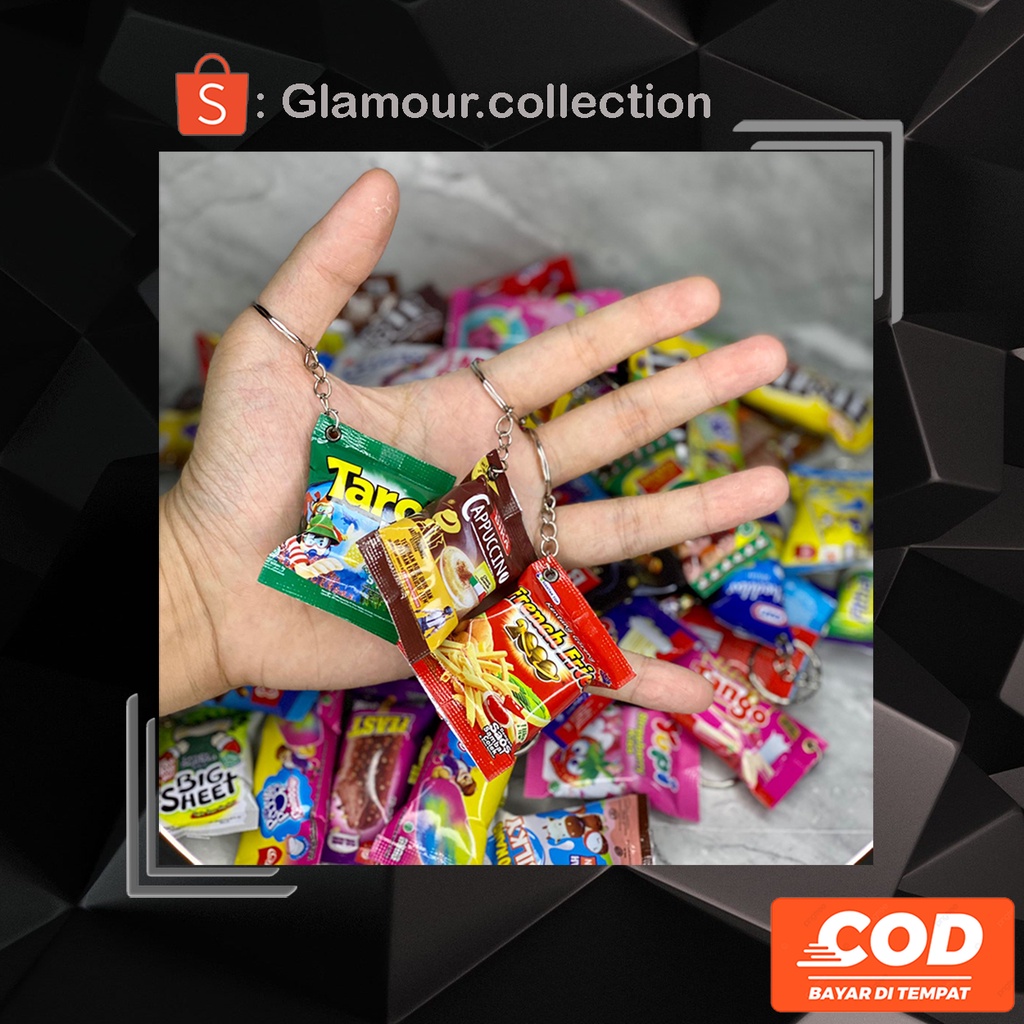 [COD] Gantungan Kunci Lucu Unik Miniatur Replika Snack Untuk Souvenir atau Hadiah