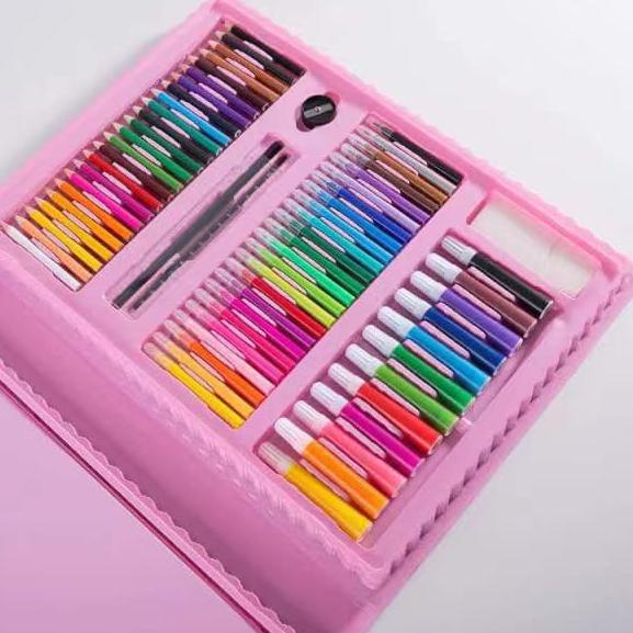 

Terbaru! Crayon Anak Pengasah 208pcs Set Alat Menggambar Melukis Anak-anak Crayon Cat Air Pensil ✔