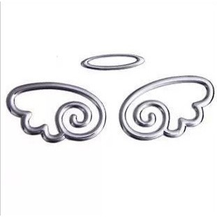 Tempelan Stiker 3D Bahan Aluminium keras non-fleksibel Sayap Wings CUTE ANGEL Mobil Motor