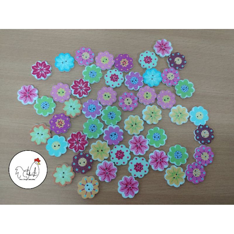 KANCING BUNGA / KANCING HIAS / KANCING KAYU