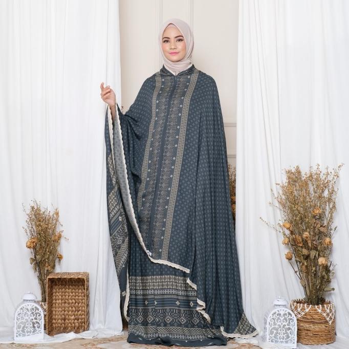 Mukena Zianisa Border Aina Grey Allsize