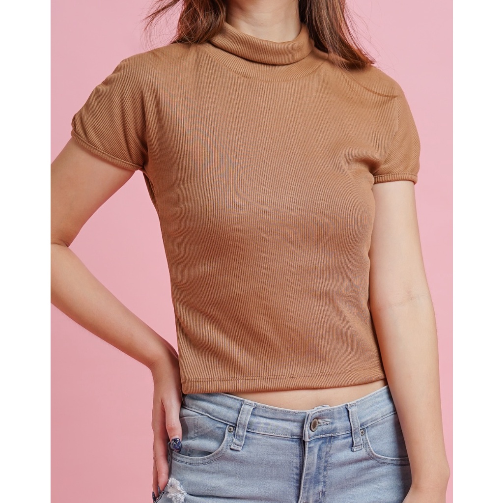 MODAVIE - VIONA TOP Kaos Turtleneck Wanita Kerah Tinggi