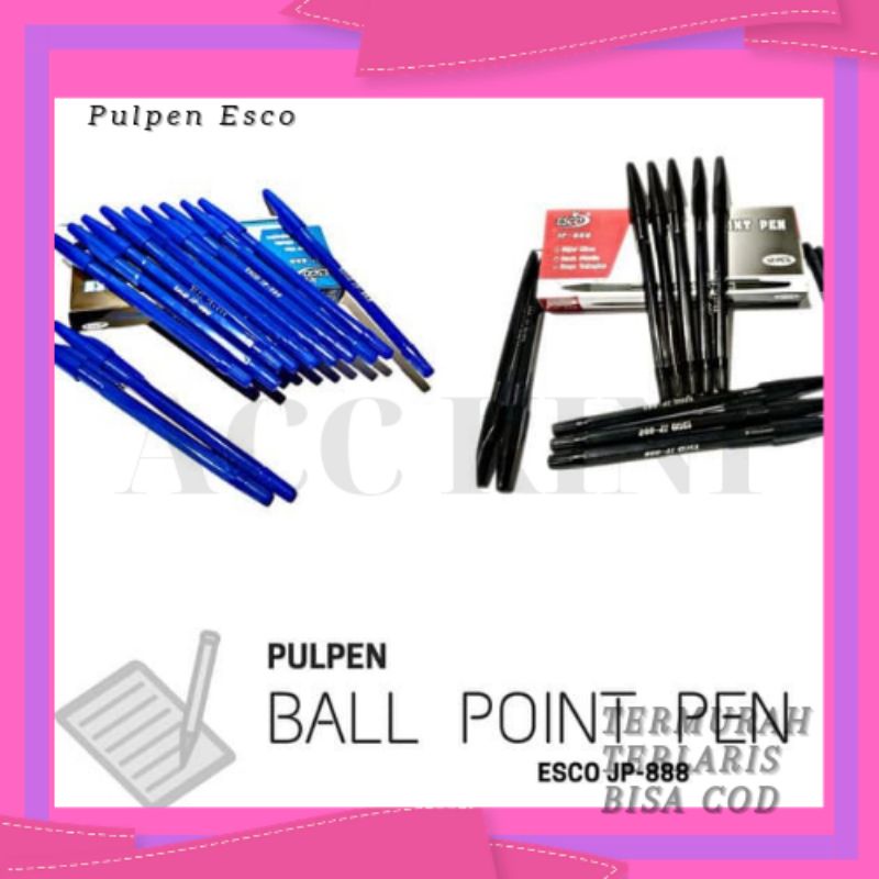 

AccKini - Pulpen ESCO JP-888 Biru/Pulpen ESCO JP-888 Hitam/Pulpen JP-888 Ball Point Pen TERMURAH COD