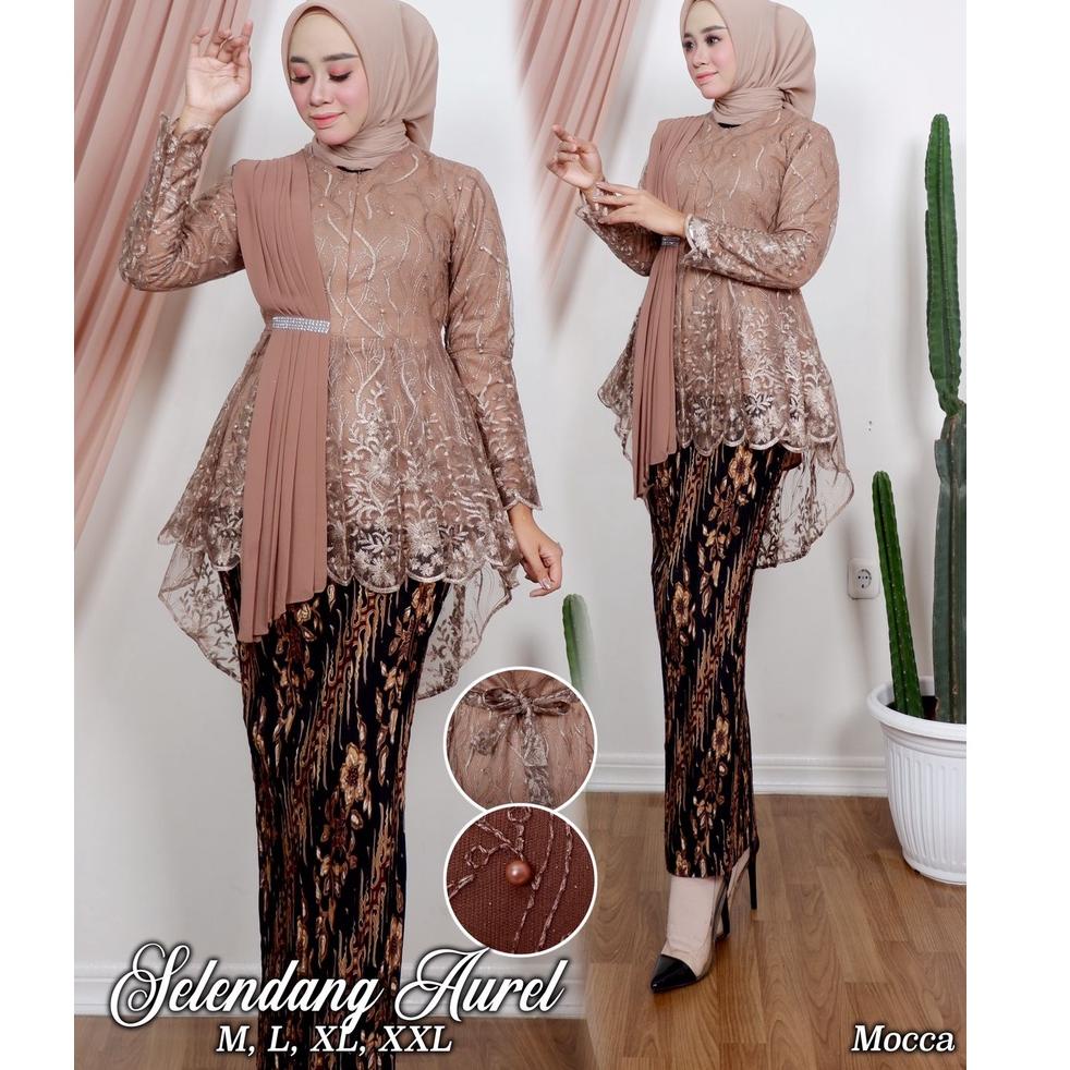 [BLN.19Au22т] STELAN KEBAYA SELENDANG AUREL - MODEL KEBAYA KEKINIAN 2021 - BAJU KEBAYA WISUDA CANTIK
