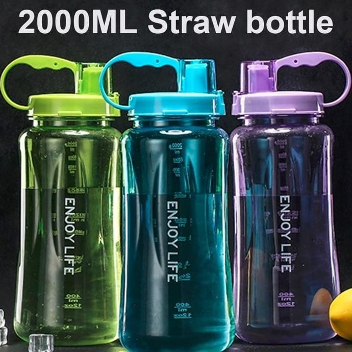 Best Seller Botol Minum Enjoy Life 2 Liter - Straw Water Bottle 2000 Ml B19-2