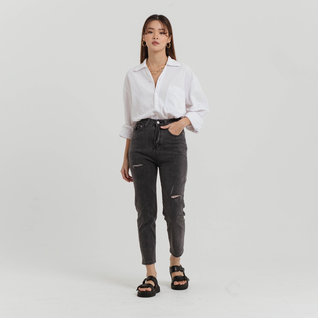 VIERLIN - Jeans 1007 - CELANA BOYFRIEND JEANS HIGHWAIST