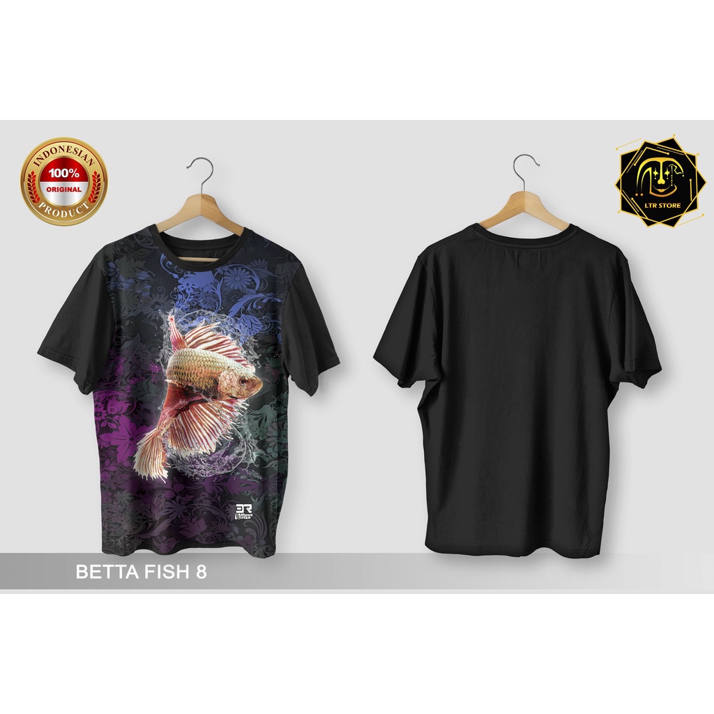 [ BAYAR DI TEMPAT ] BAJU PRINTING GAMBAR IKAN CUPANG 8 -  KAOS DISTRO ORIGINAL GAMBAR HEWAN HIAS BAG