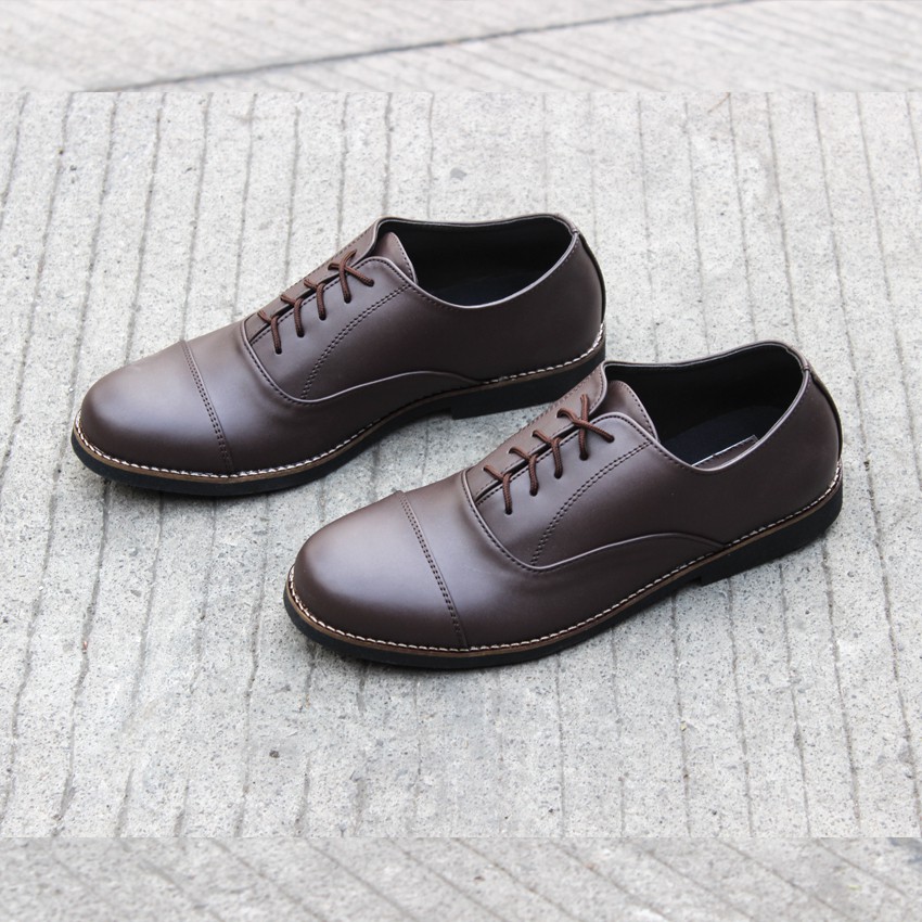 Dante Brown | 39-45 | Sepatu Pantofel Casual Kerja Kuliah Oxford Pria Cowok Men Laces | FORIND x Lvnatica
