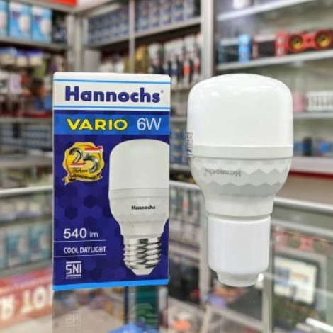 Lampu led hannochs vario 6 watt nyala putih