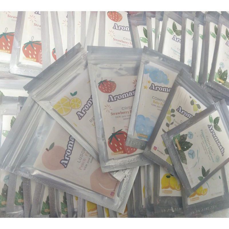 stiker aromask isi 30-36/isi 12 stiker perpack stiker masker lucu