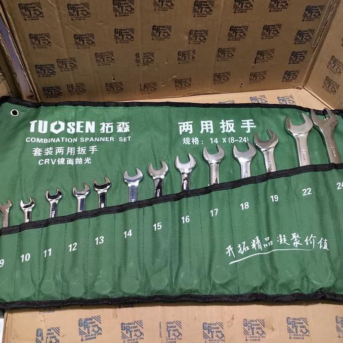 Kunci Ring Pas Set 14Pcs 8Mm-24Mm Tuosen