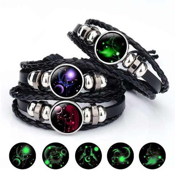 ⭐Gogoland⭐ A004 GELANG ZODIAK GLOW IN THE DARK GELANG UNISEX GELANG WANITA PRIA GELANG KOREA COD-6