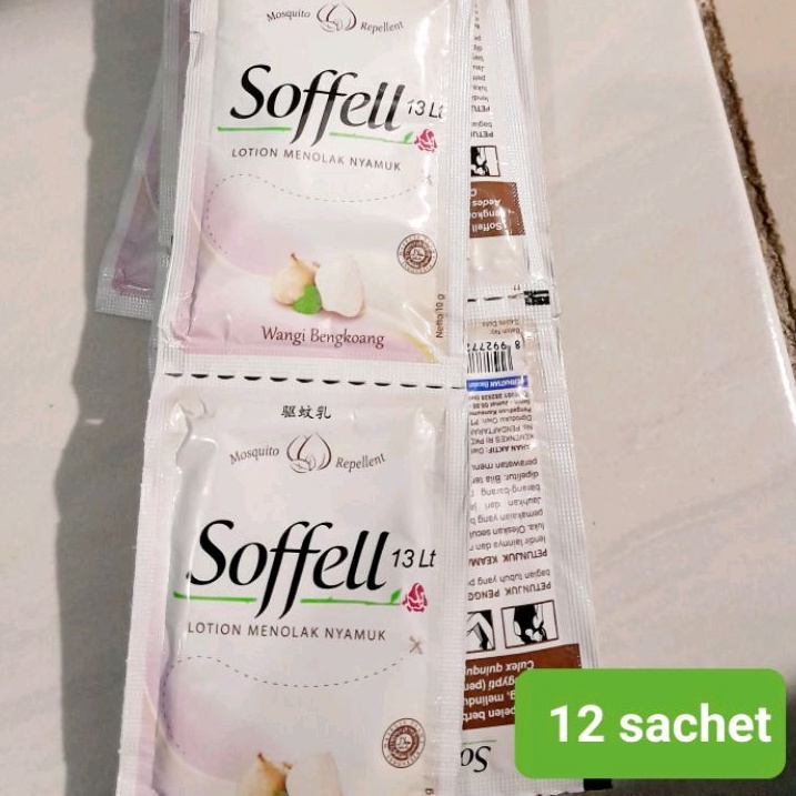 soffel sachet anti nyamuk lotion bengkoang 1 renceng  12 pcs