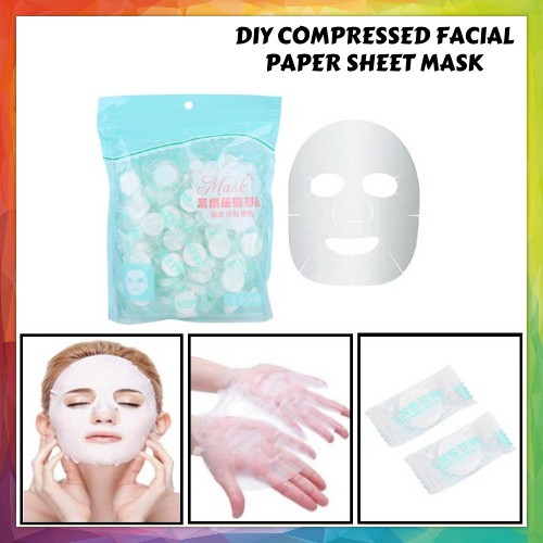 COMPRESSED FACIAL PAPER SHEET MASK TABLET MASKER KERTAS POLOS DIY Natural Non Woven Cotton