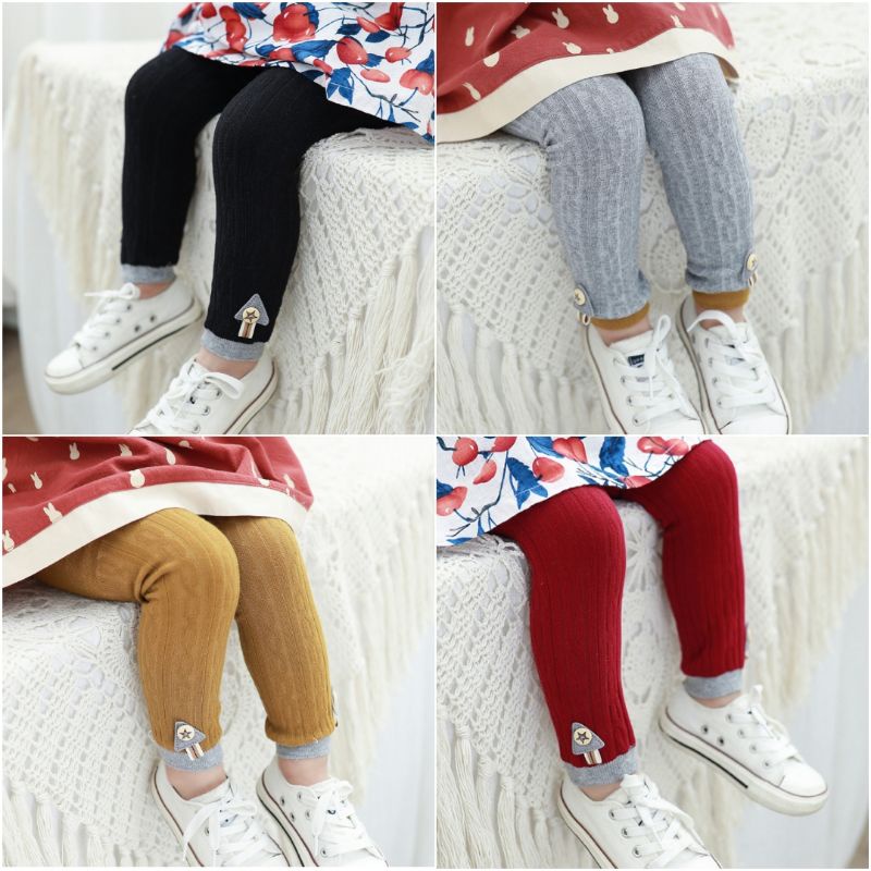 Legging bayi 0-1 tahun model list bawah kancing fashion celana baby girl perempuan import