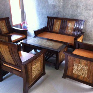 Meja kursi tamu minimalis jati jepara
