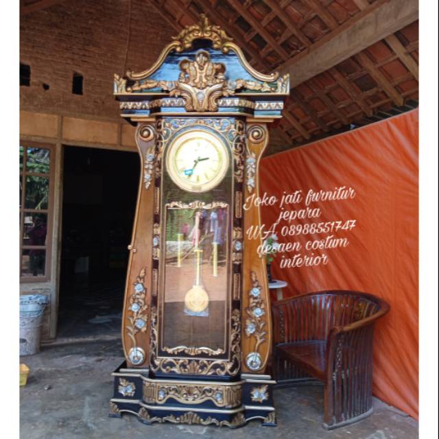 Lemari jam hias Bagong natural