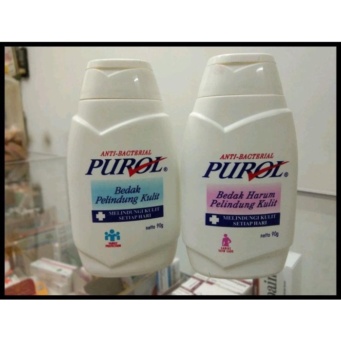Promo Bedak Purol Anti Bacterial Pink Dan Biru 90Gr