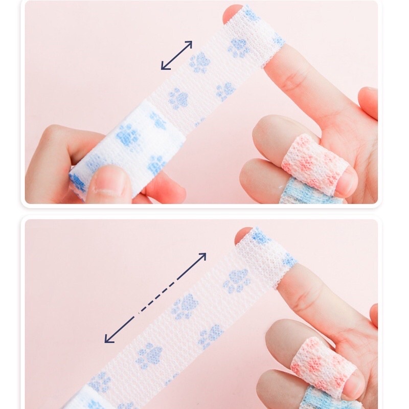 READY - Perban was jari tangan perekat elastis menulis tidak sakit finger lecet wrist tape wristbands putih pink motif hewan bunga buah desain karakter kartun hewan anak perempuan gaya korea kawaii lucu cute aesthetic lembut roll kecil plester stationery