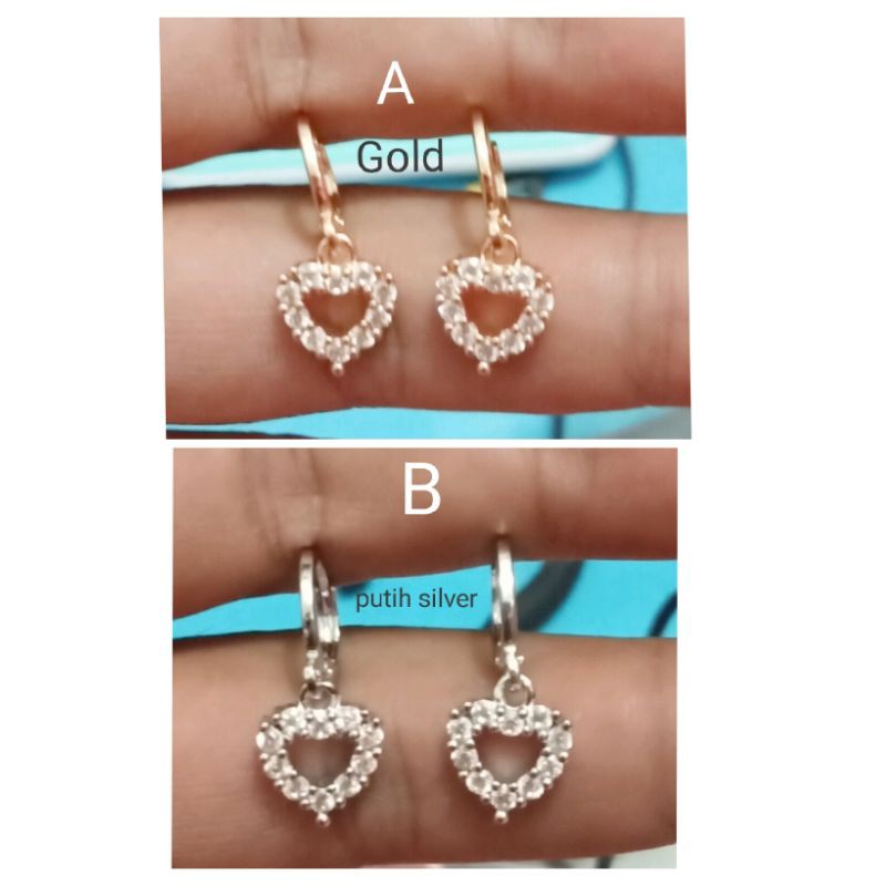 RAC44. Anting xuping wanita lapis emas dgn mata zircon