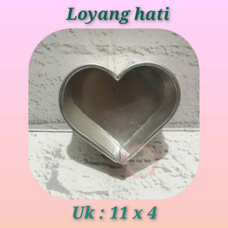 loyang hati cetakan hati ukuran 11 x 4