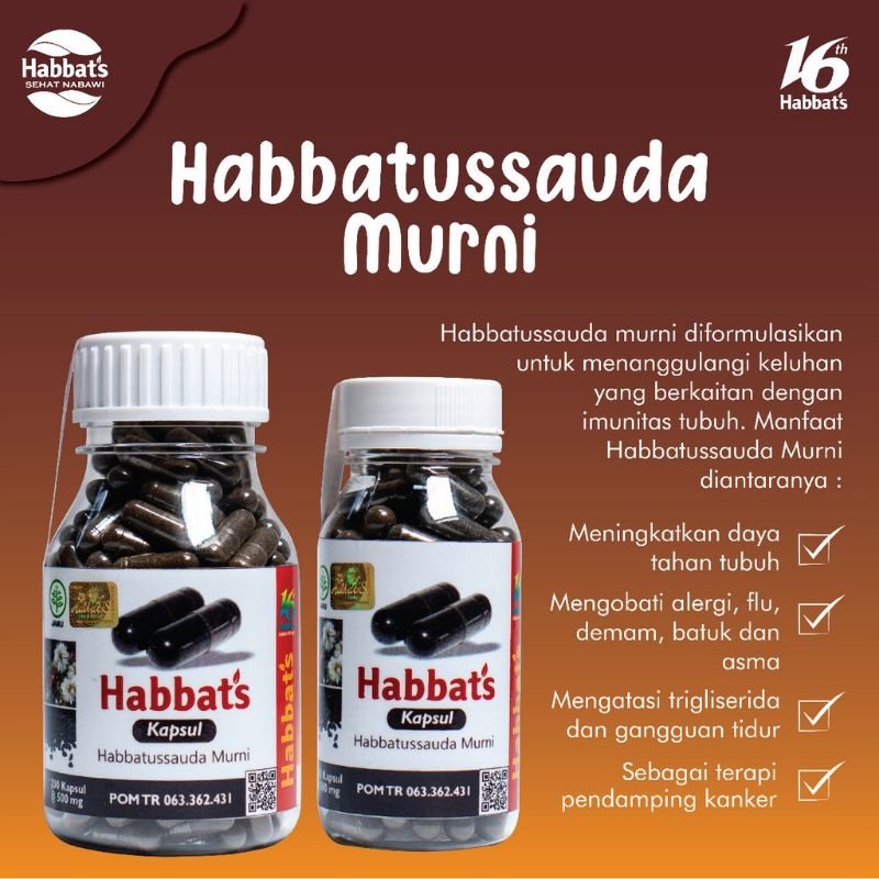 

Habbat's Habbatussauda Murni 200 Kapsul - Kapsul Habbatussauda Murni Habbats Terbaik