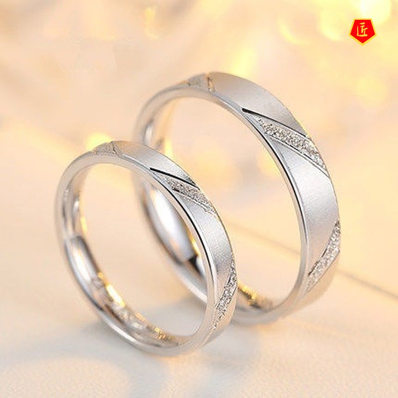 [Ready Stock]Retro Simple Couple Silver Ring