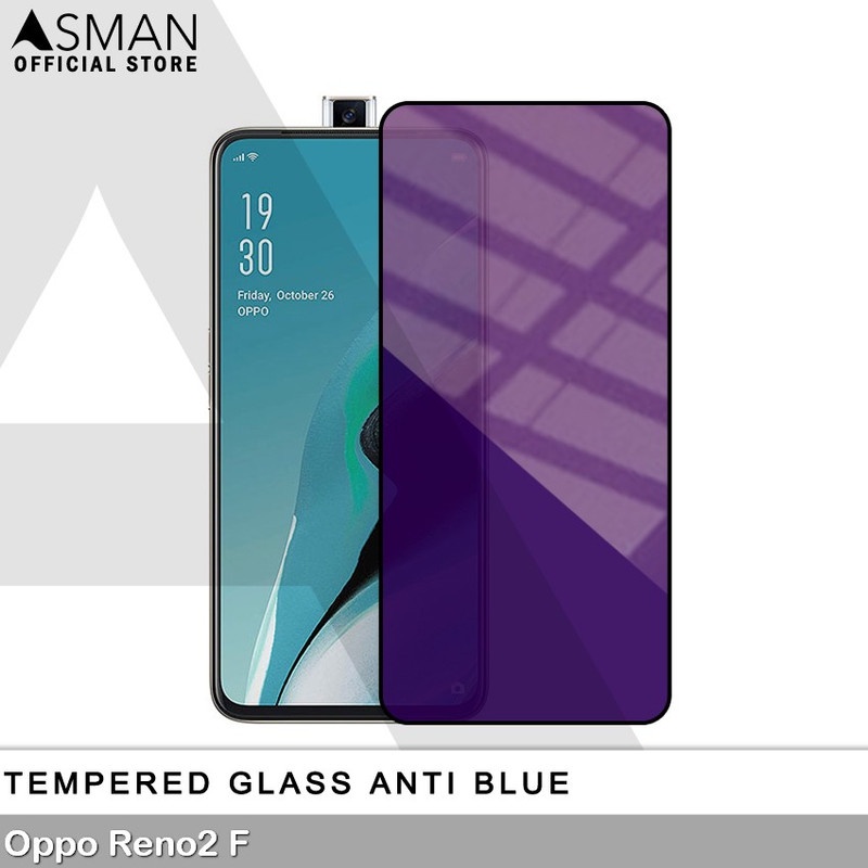 Tempered Glass Blue Light Full Lem OPPO Reno2 F Anti Radiasi