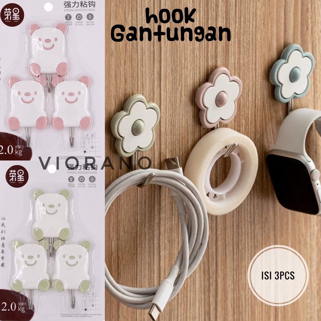 Gantungan Magic Hook Tempel Kait Motif Panda Lucu Tempelan Tembok Ajaib Untuk Dapur Kamar Mandi Keramik Kaitan Perekat Hook