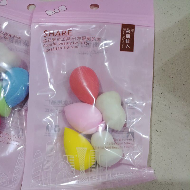 sponge mini isi 5 / beauty blender sponge 5 in 1 / sponge telur