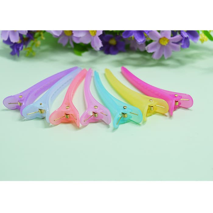 JBK jepit bebek 8 cm plastik jepitan rambut warna-warni colorfull hitam