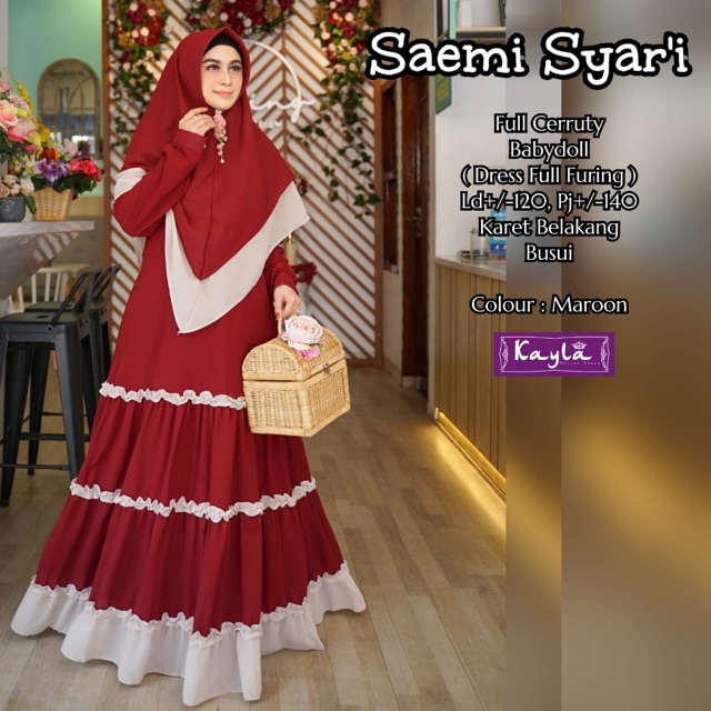 SAEMI GAMIS SYARI MAXI DRESS SET ORIGINAL KAYLA