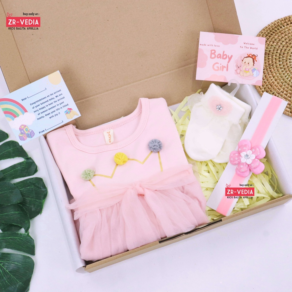 [QUEEN] Hampers Baby Girl 0-18 Month / Gift Dress Hadiah Kado Lahiran Bayi Perempuan Bulan New Born ZR Vedia