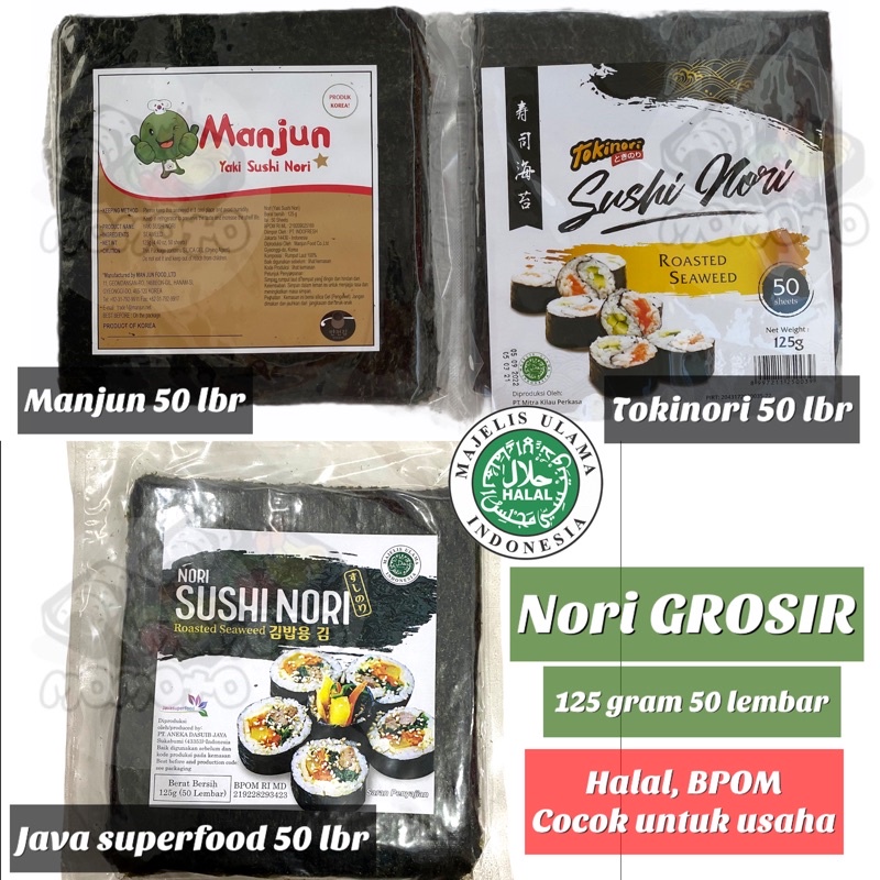 

Manjun - Tokinori - Java Superfood 125 gram Yaki Sushi Nori 50 lembar