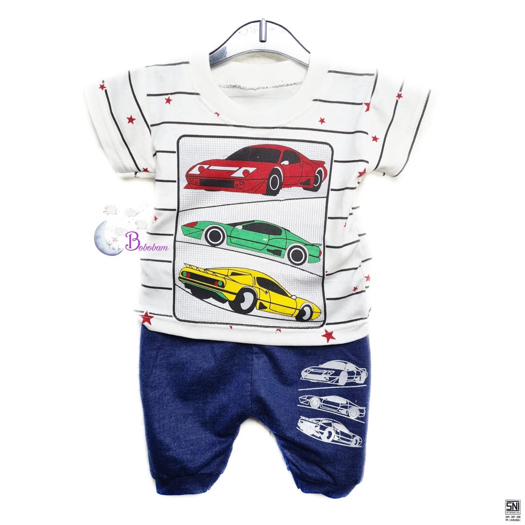 BOBOBAM BAJU BAYI ECER CASUAL KASUAL SETELAN ANAK LAKI-LAKI COWO MOBIL HARGA GROSIR