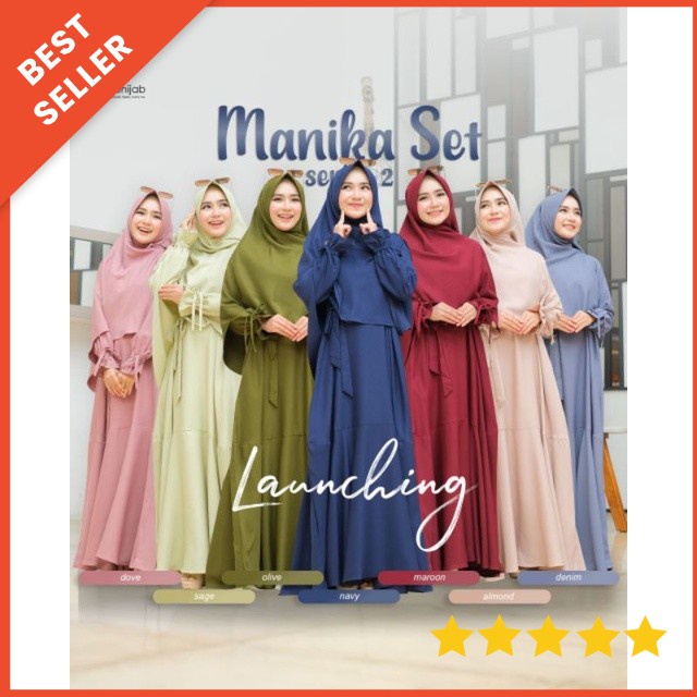 GAMIS WANITA MUSLIM SYARI TERBARU | GAMIS WANITA KEKINIAN MANIKA SET by IDB MOSLEM WEAR BATCH 2
