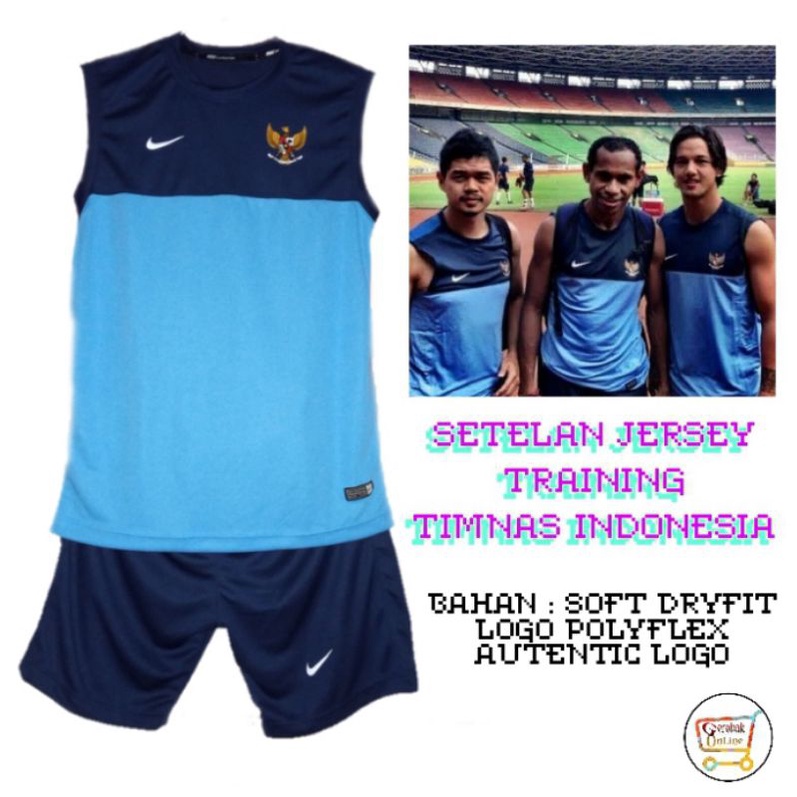 Setelan Jersey Singlet Tanpa Lengan Training Timnas Indonesia 2012/2013 Grade Ori Murah / Sleeveless