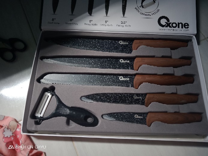Oxone Pisau Set Marble Ox 605- Oxone Black Marble Knife Set Ox-605 - Pisau Set Oxone