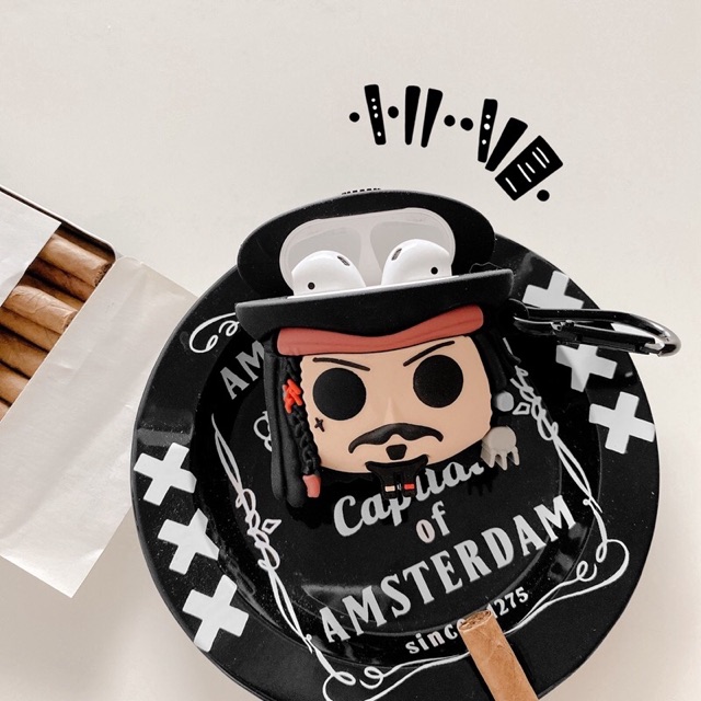 Case airpods Pro BajakLaut pirates lucu unik karakter JAck SPARROW JOHNY deep AIRPODS CASE 1 2 READy