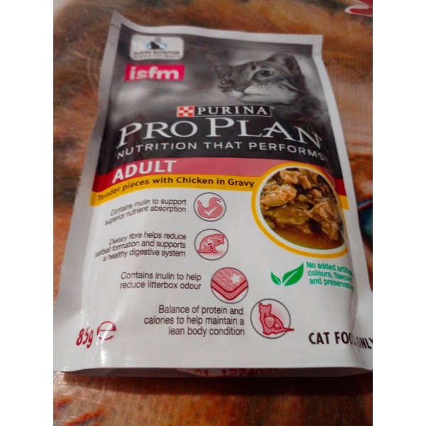 proplan sachet adult chiken in gravy 85gr