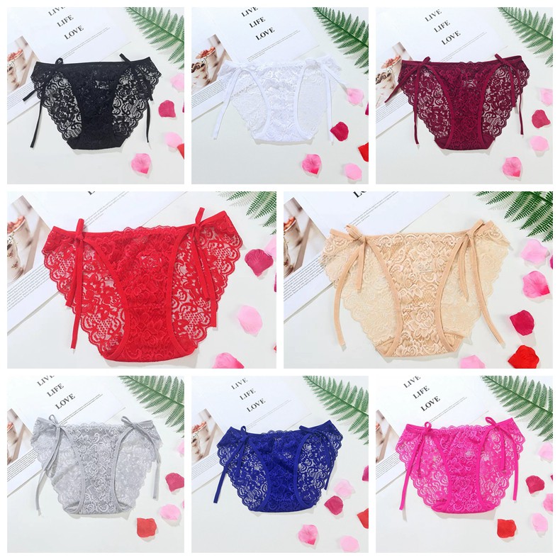 Celana Dalam Wanita Tali Sexy Lace Pakaian dalam Pinggang Rendah Celana transparan G String C221