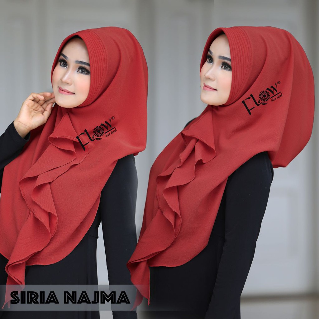 Jilbab Instan 1Slup Siria Najma Rumbai Kriwil Bubble High Quality