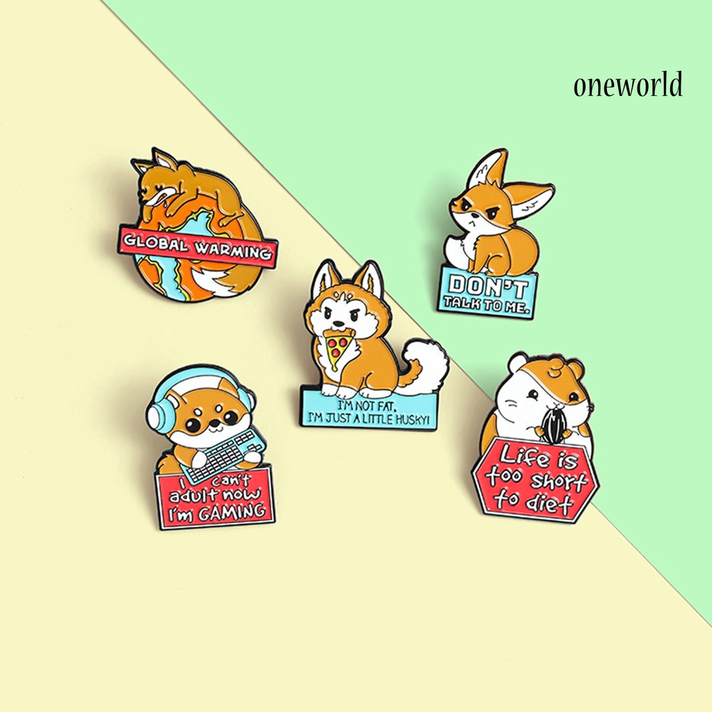 OW@ Animal Brooch Corgi Shape Exquisite Lightweight Squirrel Design Enamel Pin for School