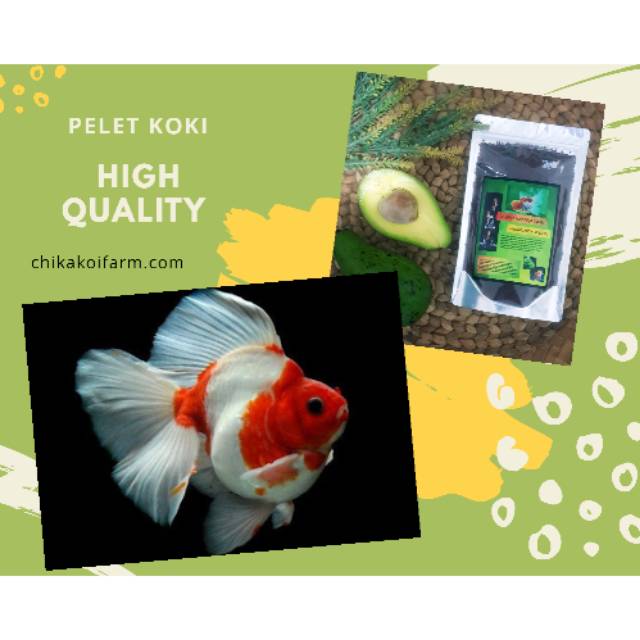 Pelet Koki HQ with Avocado 200gr/pakan ikan koki/ ikan koki/ oranda/ ikan koki mutiara