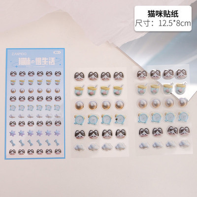 Ins Stiker Epoxy Kristal 3D Motif Kartun Anak Perempuan Untuk Dekorasi Handphone / Gelas Air Diy